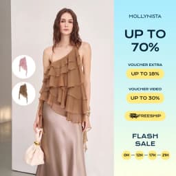 Thumbnail Áo tơ bèo xéo lệch tà MOLLYNISTA thiết kế quyến rũ thanh lịch nữ tính cao cấp 1