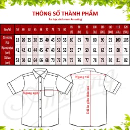 Thumbnail Áo trắng học sinh nam Amazing, vải KT Silk  tay ngắn, đồng phục đi học cho bé trai từ 20-110 kg 2
