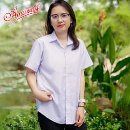 Thumbnail Áo trắng nữ sinh tay ngắn rộng eo, phong cách Hàn, dáng suông trẻ trung năng động 3