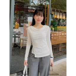 Thumbnail Áo Trễ Vai Tay Dài VM STYLE  Vạt Chéo Lót Ren Hoa Chất Liệu Vải Thun Giấy Sang Trọng ASU00622 1