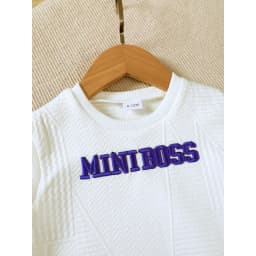 Thumbnail Áo Vest in chữ cho bé trai 3-24 tháng tuổi có quần short màu trơn Trang phục mùa hè cho bé 3