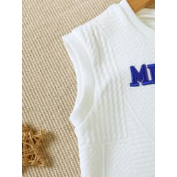 Thumbnail Áo Vest in chữ cho bé trai 3-24 tháng tuổi có quần short màu trơn Trang phục mùa hè cho bé 4