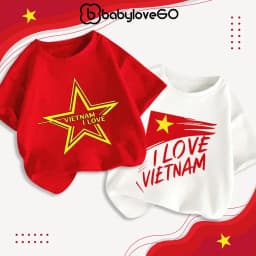 Thumbnail Áo Việt Nam cho bé BabyloveGO áo cờ đỏ sao vàng trẻ em chất cotton mềm mịn thoáng mát 1