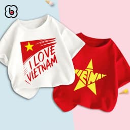 Thumbnail Áo Việt Nam cho bé BabyloveGO áo cờ đỏ sao vàng trẻ em chất cotton mềm mịn thoáng mát 3