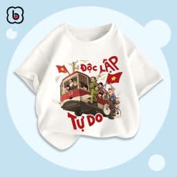 Thumbnail Áo Việt Nam cờ đỏ sao vàng, áo thun bé trai bé gái chất cotton mềm mịn BabyloveGO 3