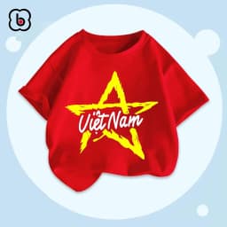 Thumbnail Áo Việt Nam cờ đỏ sao vàng, áo thun bé trai bé gái chất cotton mềm mịn BabyloveGO 4