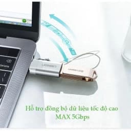 Thumbnail Đầu chuyển đổi cổng USB 3.0 sang Type C đực UGREEN US270 | Hỗ trợ OTG | Có dây gắn móc treo chìa khóa| Bảo Hành 18 Tháng 2