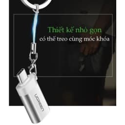 Thumbnail Đầu chuyển đổi cổng USB 3.0 sang Type C đực UGREEN US270 | Hỗ trợ OTG | Có dây gắn móc treo chìa khóa| Bảo Hành 18 Tháng 3