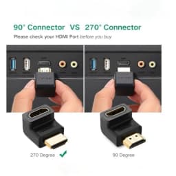 Thumbnail Đầu nối cổng HDMI cái sang HDMI đực vuông góc 270 độ UGREEN 20110 (màu đen) - Hàng phân phối chính hãng 2