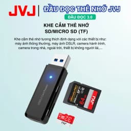 Thumbnail Đầu Đọc Thẻ Nhớ JVJ USB 3.0, Đầu Đọc Thẻ Nhớ SD/TF/Micro SD Tương Thích Với Laptop, Máy Tính,... 2