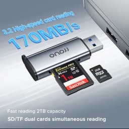Thumbnail Đầu đọc thẻ nhớ sd 2 trong 1 LLANO cổng USB 3.0 5gbps 3