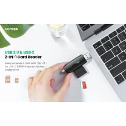 Thumbnail Đầu đọc thẻ nhớ SD/TF 2 trong 1 UGREEN 80191 USB-A & Type-C ​- Hàng chính hãng 3