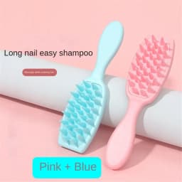 Thumbnail Aubess [Quà tặng] Bàn chải tóc silicon cán dài dùng cho phòng tắm, dùng để làm sạch tóc khô ướt 3