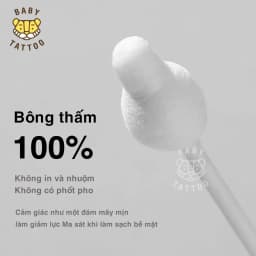 Thumbnail BABY TATTOO Bông Tăm Nụ Bông Đầu To Cho Bé, 55 cây/ hộp 3