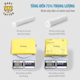 Thumbnail BABY TATTOO Khăn Giấy Bông Khô Cao Cấp Cho Bé Chất Vải CASHMERE, Đa Năng Sử Dụng Khô Hoặc Ướt 2