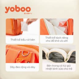 Thumbnail Balo bỉm sữa đa năng cho mẹ và bé Yoboo YB-005 chống thấm nước sức chứa lớn 20L nhiều ngăn chứa đồ - Hàng chính hãng 3