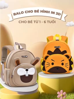 Thumbnail Balo cho bé trai bé gái đi học mẫu giáo mầm non từ 2 đến 5 tuổi 1989KIDS, siêu nhẹ, sức chứa lớn, hình in 3D dễ thương 1