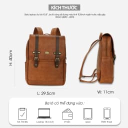Thumbnail Balo Da Du Lịch Nam Nữ IDIGO UBP2-6016 Balo Laptop 15.6 Inch Balo Công Sở Nắp Gập Thời Trang Cao Cấp 2