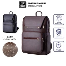 Thumbnail Balo laptop da PU cao cấp chống nước Fortune Mouse A303 4