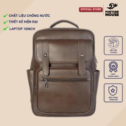 Thumbnail Balo laptop da PU cao cấp chống nước Fortune Mouse A304 1