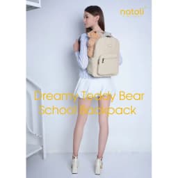 Thumbnail Balo nữ thời trang gấu bông NATOLI cute, hàn quốc, đi học, nhiều ngăn BST Dreamy Teddy Bear School Backpack B16 3