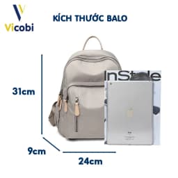 Thumbnail Balo nữ vải Oxford Bally Vicobi B5, loại nhỏ gọn tiện dụng. 2