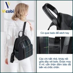 Thumbnail Balo nữ vải Oxford Carson Vicobi B4, đựng vừa giấy A4 và laptop 13inch trở xuống 4