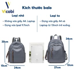 Thumbnail Balo nữ vải Oxford Dever Vicobi B3, có 2 size to và nhỏ 2