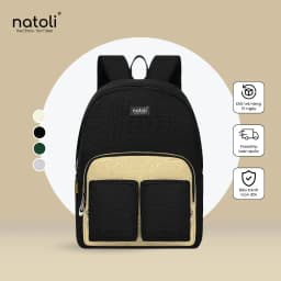 Thumbnail Balo thời trang nam nữ Thương hiệu NATOLI vải canvas nhiều ngăn kháng nước - Old School Backpack B5 1