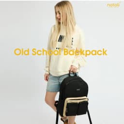 Thumbnail Balo thời trang nam nữ Thương hiệu NATOLI vải canvas nhiều ngăn kháng nước - Old School Backpack B5 3