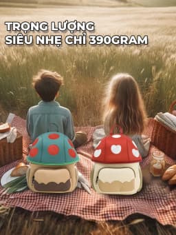 Thumbnail Balo trẻ em mẫu giáo mầm non 1989KIDS từ 2 đến 5 tuổi,chất liệu mềm mại,hình nấm đáng yêu,Balo trẻ em cho bé trai bé gái 3