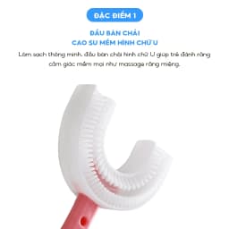 Thumbnail Bàn chải đánh răng chữ U thương hiệu Midkid cho bé từ 1 tuổi, chải xoay 180 độ, massage răng, chất liệu mềm mại, an toàn 2