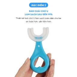 Thumbnail Bàn chải đánh răng chữ U thương hiệu Midkid cho bé từ 1 tuổi, chải xoay 180 độ, massage răng, chất liệu mềm mại, an toàn 3