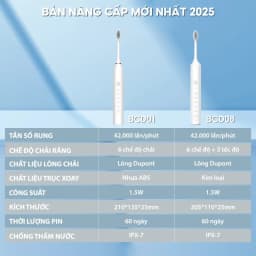 Thumbnail Bàn chải điện đa năng HOKU SONIC X-5 máy đánh răng chăm sóc nướu khung kim loại tặng kèm 4 đầu chải BCD01 3