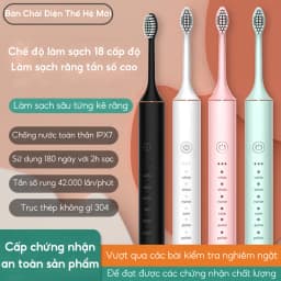 Thumbnail Bàn chải điện đa năng HOKU SONIC X-5 máy đánh răng chăm sóc nướu khung kim loại tặng kèm 4 đầu chải BCD01 4