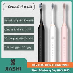 Thumbnail Bàn chải điện đa năng JIASHI DELADEP, máy đánh răng Sonic X-3 sóng âm tặng kèm 4 đầu thay thế BCD01 2