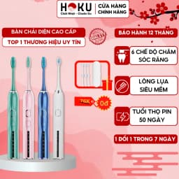 Thumbnail Bàn chải điện đánh răng cao cấp HOKU 5 tốc độ, bản nâng cấp mạnh mẽ nhất, pin 1200MAH chống thấm nước BCD07 1