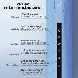 Thumbnail Bàn chải điện đánh răng cao cấp HOKU 5 tốc độ, bản nâng cấp mạnh mẽ nhất, pin 1200MAH chống thấm nước BCD07 4