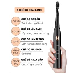 Thumbnail Bàn chải điện HOKU X1 Pro, 5 chế độ đánh răng tự động, tặng kèm 4 đầu bàn chải chống nước IP7-BCD04 4