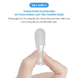 Thumbnail Bàn chải xỏ ngón silicon cho bé từ 1 tuổi thương hiệu Midkid, tưa lưỡi mềm mại, an toàn, có hộp đựng sạch sẽ và tiện lợi 4