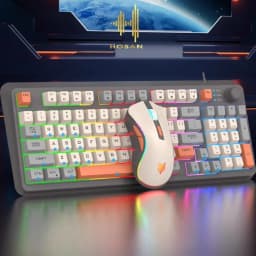 Thumbnail Bàn phím chuột có dây gaming HOSAN xunfox K820 / K82 trang bị Led 7 màu phím giả cơ chuột 3600 DPI ấn tượng 1