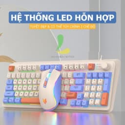 Thumbnail Bàn phím chuột có dây gaming HOSAN xunfox K820 / K82 trang bị Led 7 màu phím giả cơ chuột 3600 DPI ấn tượng 3