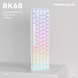 Thumbnail Bàn phím có dây RK Royal Kludge RK68 RGB White 68 phím 1