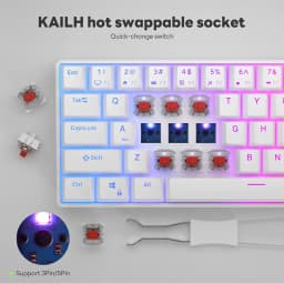 Thumbnail Bàn phím có dây RK Royal Kludge RK68 RGB White 68 phím 4