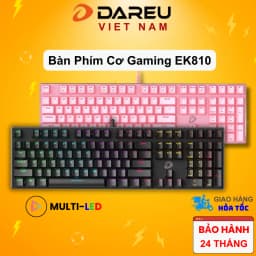 Thumbnail Bàn phím cơ Gaming DAREU EK810 Pink / Black (MULTI-LED, Blue/ Brown/ Red D switch) 1