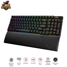 Thumbnail Bàn phím cơ gaming FPS không dây ROG Strix Scope II 96 WL switch cơ ROG NX Snow - màu đen 2