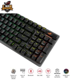 Thumbnail Bàn phím cơ gaming FPS không dây ROG Strix Scope II 96 WL switch cơ ROG NX Snow - màu đen 4