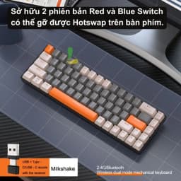 Thumbnail Bàn phím cơ HOSAN ziyoulang K68 cao cấp với 68 phím trục cơ kết nối bluetooth và USB, tuổi thọ 50 triệu lần bấm 2