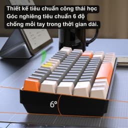 Thumbnail Bàn phím cơ HOSAN ziyoulang K68 cao cấp với 68 phím trục cơ kết nối bluetooth và USB, tuổi thọ 50 triệu lần bấm 3