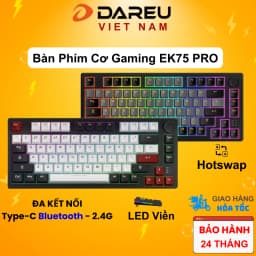 Thumbnail Bàn phím cơ không dây DAREU EK75 PRO BLACK GOLDEN (Hotswap,Pin:3750mAh,Triple Mode,Gasket Mount,RGB) 1